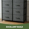 thumbnail image 3 of Uforic 8 Drawer Dresser for , Fabric Storage Dressers for Living Room with Wooden Top, Black Gray, 3 of 8