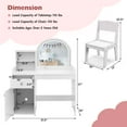 thumbnail image 3 of Costway Kid Vanity Table Chair Set 2-Color LED Lights Large Drawer Shelf Cabinet White, 3 of 10