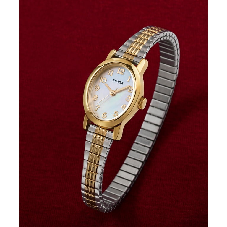 Women\'s Brown Gold Analog Quartz Cavatina Pearl Dial Oval Classic Wrist Watch Amazon.com: Timex Women main image 4