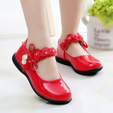 

Cathalem Kids Girls Shoes Girl Shoes Small Leather Shoes Single Shoes Children Dance Shoes Girls Girl Basketball Shoes Size 5 Red 9.5 Years