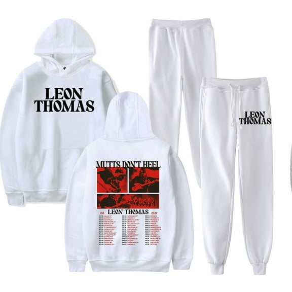 Leon Thomas Don't Heel tour 2025 Merch Hoodie and SWEATPANTS set pop print Unisex Casual Street Clothing