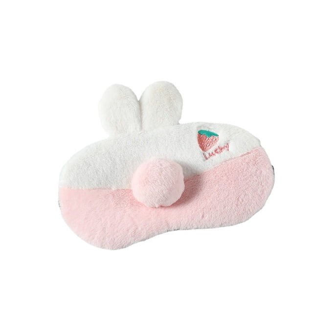Máscara para dormir con forma de conejo de fresa de peluche