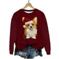 thumbnail image 2 of Antqov Sweatshirt for Women, Crewneck Pullover Christmas Print Oversized Long Sleeve Shirts, Fall Winter Party Fashion Funny Comfy Casual Sweatshirts, 2 of 6