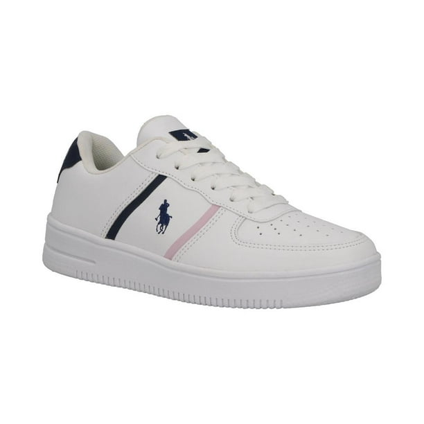 Tenis Mujer Polo Hpc Casual Urbano Textil Urbano Sport Resitente Ajustable Cordones blanco 25