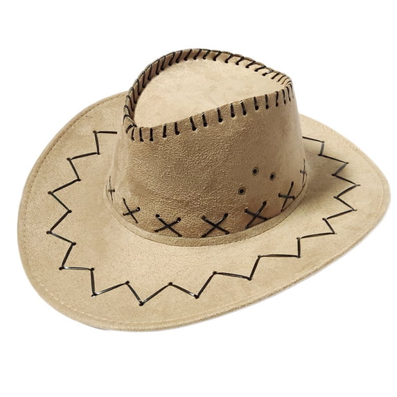 lnmuld Kids Western Cowboy Hat Suede Style Wide Brim for Halloween Costume Party Size:One Size