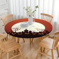thumbnail image 3 of Pumpkin Themed Stretchable Round Tablecloth - 52 Inch Elastic Edge Halloween Cover for Dining Room Party Decor, 3 of 6