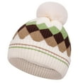 thumbnail image 3 of NAISIBABY Boys Winter Hat Scarf Gloves Sets, Warm Checked Beanie and Circle Scarf and Knit Gloves Kids Warm Outdoor 3-Piece Beige 1-6T, 3 of 5
