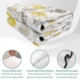 thumbnail image 4 of Twin XL Quilt Set 68''x98'', Yellow Grey Botanical Lightweight Summer Bedspread Coverlet Set with 2 Pillow Shams, Spring Floral Watercolor Breathable All Season Quilt Bedding for Dorm/Guest Room, 4 of 9