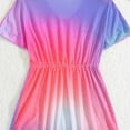 thumbnail image 5 of Girls Tie Dye Swimdresses Short Sleeve Tunic Swimsuits One Piece Swimwear Beach Vacation Covers-Ups, Multicolor, 11 Years, 5 of 6