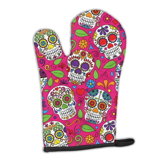 Day of the Dead Pink Oven Mitt