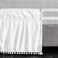 thumbnail image 5 of Exclusivo Mezcla White Polyester Gathered Pom Pom Bed Skirt, Twin, 5 of 8