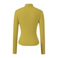 thumbnail image 5 of Womens T Shirts Long Sleeve High Neck Slim Fit Stretch Basic Solid Color Tees Basic Tees for Women Yellow1 XXL, 5 of 5