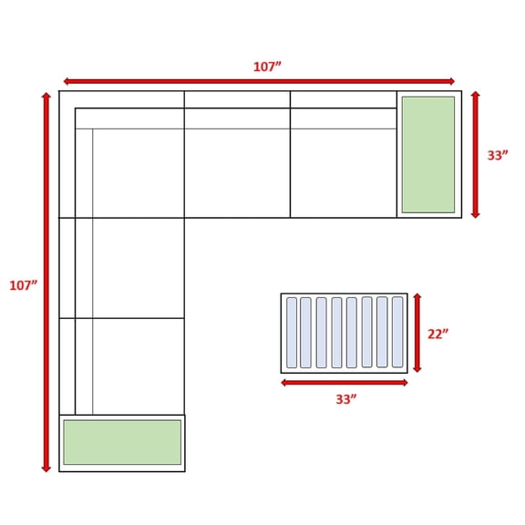 Living Source International 8-piece Sectional Set plus Cushions in Espresso