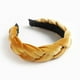 thumbnail image 1 of Qarigey Diadema de terciopelo trenzado, estilo bohemio, ancha, para mujeres y niñas, banda para la cabeza de invierno para deportes, Accesorio para el cabello amarillo jengibre, 1 of 6