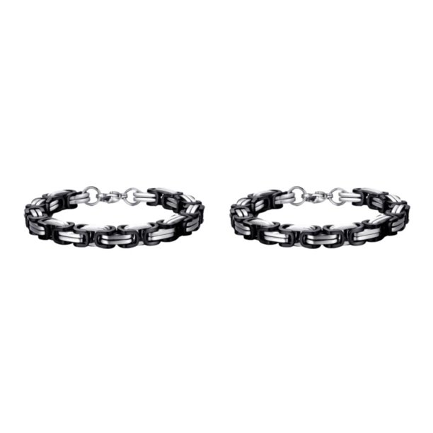 Minnieouse collar de metal universal para diferentes estilos de moda collar de cadena de bordillo collares ancho elegante intersticial negro negro intersticial 2Conjunto