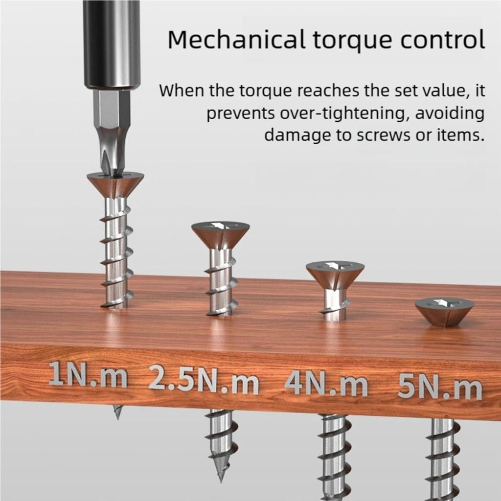Osdhezcn 4 Grade Torque Control Screwdriver Kit 10Nm Manual Power 5Nm Electric Mode Magnetic Bit Storage
