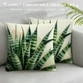 thumbnail image 3 of JEUXUS Short Plush Pillow Case Green Plant Picture White, 3 of 5