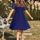 thumbnail image 4 of Vestido Largo Casual Vestido Casual de Polka de Moda para Niños con Falda de la Princesa de Manga Corta de Malla Y Falda de Gasa de Malla Vestido de la Princesa Del Bebé, 4 of 6