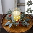 thumbnail image 1 of Fiudx Candelabro Navideño con Diseño de Corona Roja y Blanca, de Plástico, Ideal para Centro de Mesa Festivo, Decoración de Comedor y Sala de Estar, Fácil de Colgar, 22 X 22 Cm., 1 of 7