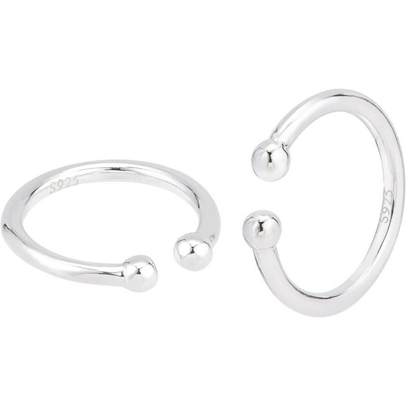 DIY 1 Pair 925 Sterling Silver Ear Cuff 18 Gauge Clip On Ear Cuff 12mm Small Round Hoop Earrings Adjustable Cartilage Earrings Plain Ear Wrap Earrings for No Piercing Ear Women DIY