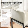 thumbnail image 3 of MF Studio 24" Bar Stool with Back Set of 2, PU Leather Counter Height Bar Stool with 3.5" Cushion for Kitchen Island, White, 3 of 9