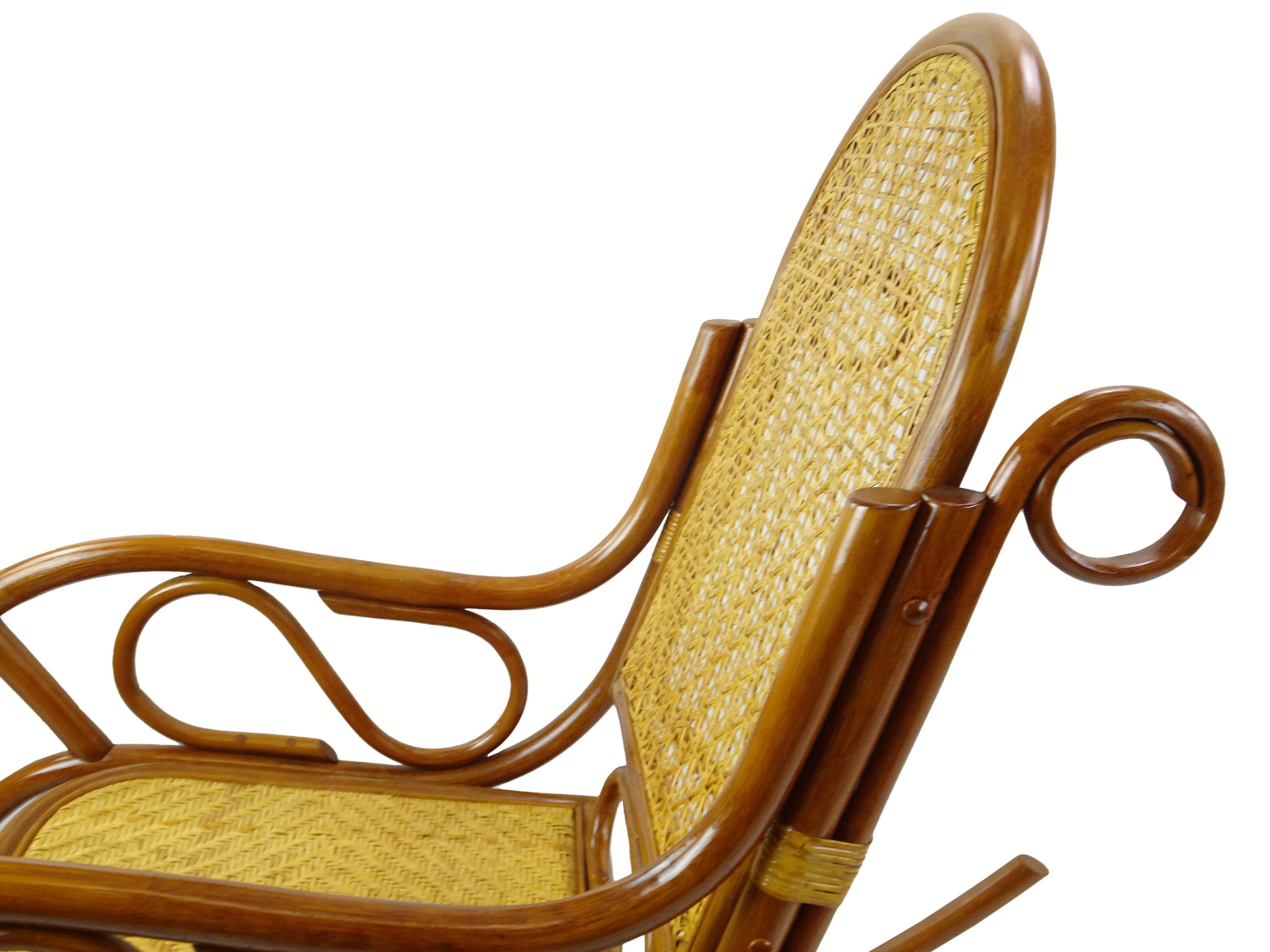 Wickerix Milano Rocking Chair, Natural Rattan Wicker Hadmade, ECO, Colonial Color