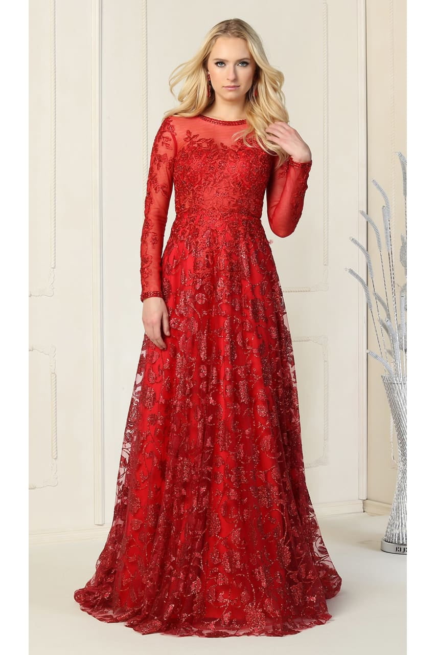 Buy Red Carpet Long Sleeve Formal Evening Gown at Ubuy Malaysia