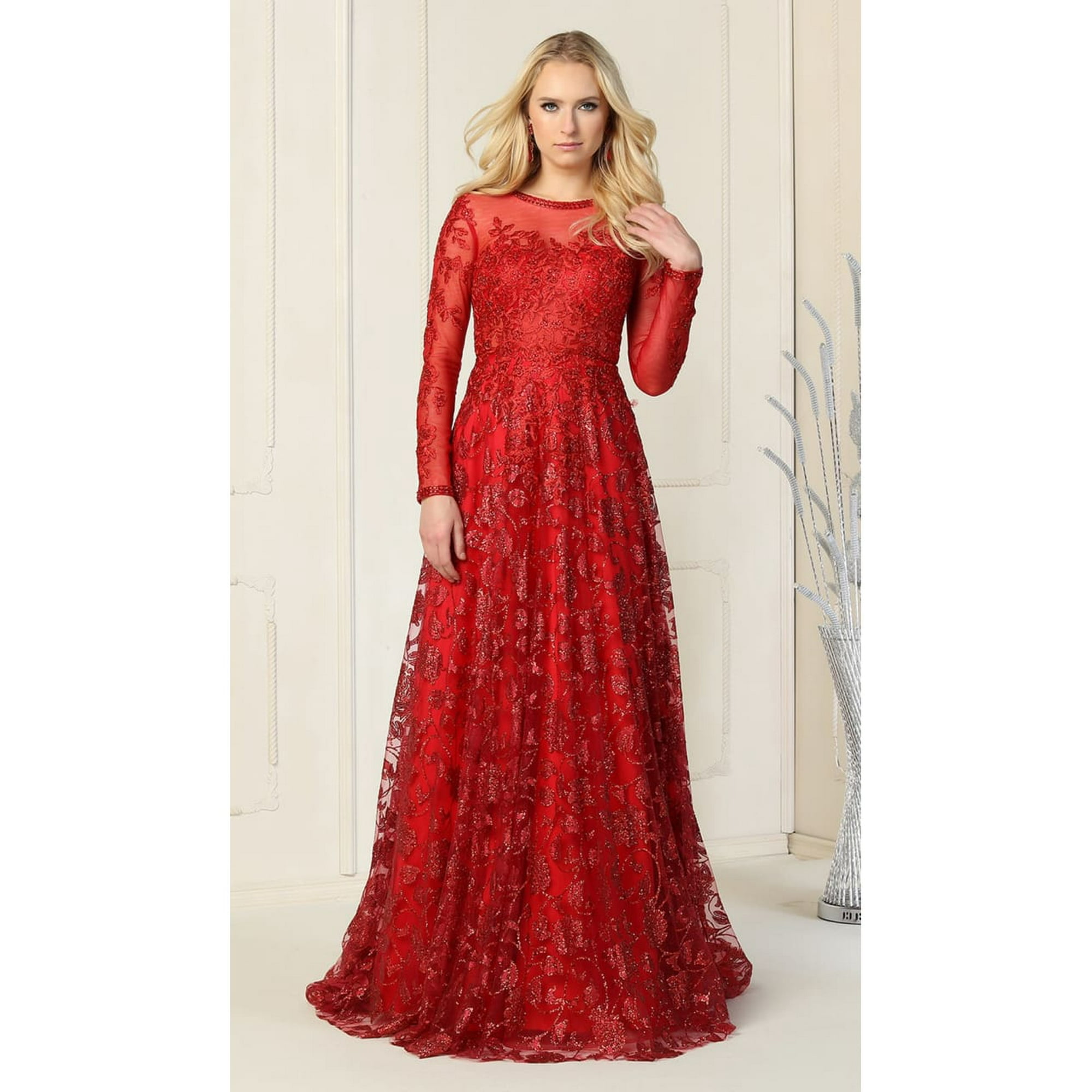 beaded fringe dress long Rachel Allan 70521 - Long Stretch Tulle, Beading, Beaded Fringe Sheath Dress main image 0