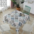 thumbnail image 2 of Table Cloth Waterproof Polyester Tablecloth Retro Blue Moroccan Geometric Pattern Table Clothes for Rectangle Tables, Indoor Outdoor Table Cover for Parties, Wedding, Dinner Table - 60x60 Inch, 2 of 6