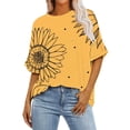 thumbnail image 2 of FcBaudy Hauts pour Femmes, Chemises pour Femmes, Blouses & Chemises à Manches Courtes Col Rond Mode Décontractée Raccourcie Manches Courtes Imprimé Ample Blouse Haut Blouse pour Femmes, 2 of 5