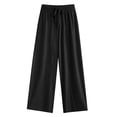thumbnail image 3 of ClodeEU Women Drawstring Elastic Waist Wide Leg Sweatpants,Casual Loose Pants Black,Women's Plus S, 3 of 5
