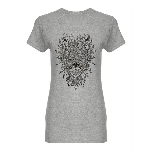 Lion Mandala Art Shaped T-Shirt Women -Image by Shutterstock, Female Small