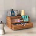 thumbnail image 2 of NiHome Wood & Acrylic Coffee Station Organizer with Storage Drawer, Multi-Purpose Adjustable Compartments Coffee Pod Holder for Home, Office, Hotel, Kitchen Counter Storage for Tea, Sugar, Cups, 2 of 9