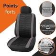 thumbnail image 3 of Fundas universales para asientos delanteros de coche, color negro y gris | Fundas universales para asientos de coche (conductor y pasajero) | Accesorios de interior (negro), 3 of 5