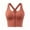#0207-Orange, variant on Women Zip Front Sports Bra Racerback Tank Top Wireless Paded Yoga Workout Running Bras