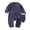 Navy, variant on XIMIN Infant Boys Fall Clothes Newborn Baby Romper Hat Stripe Knit Long Sleeve Bodysuit Jumpsuit Baby Going Home Outfit