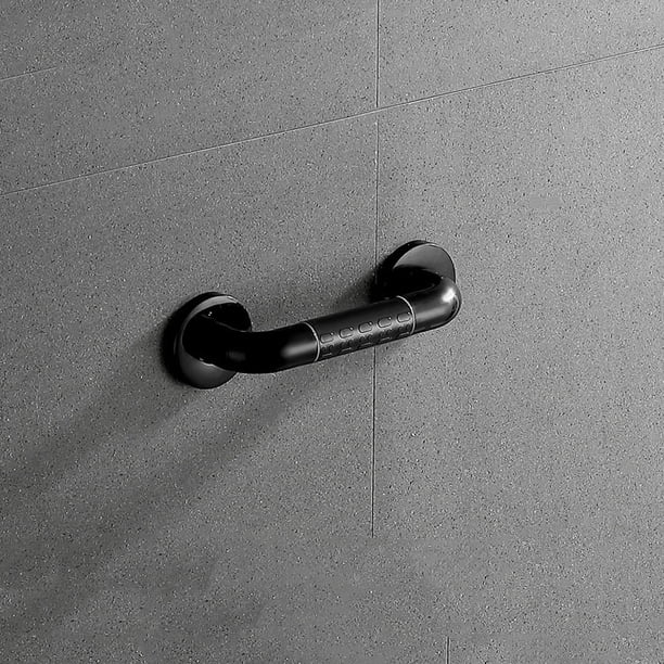 Barra de apoyo para inodoro, manija de pared, acero inoxidable SUS304, manija de baño, toallero - 300 mm (negro)