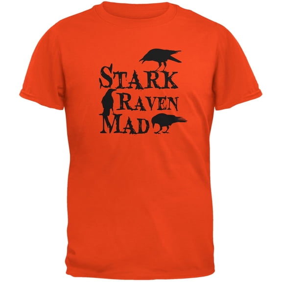 Halloween Stark Raven Mad Orange Adult T-Shirt - Small