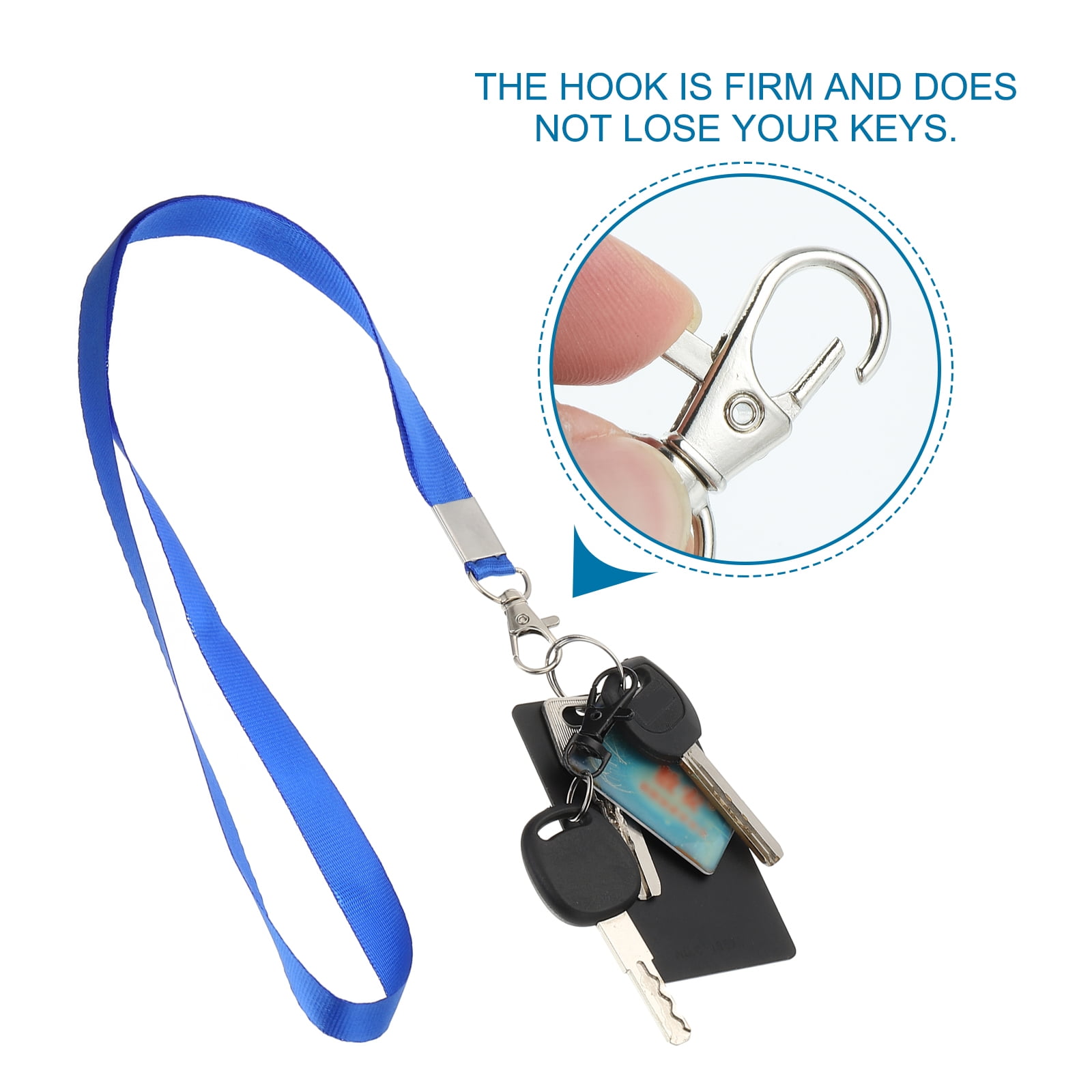 Uxcell 48cm Lanyards Bulk, 100Pcs Teacher Lanyards for ID Badges Keys Badge Lanyard Durable Personalized with Clip for ID Card, Blue