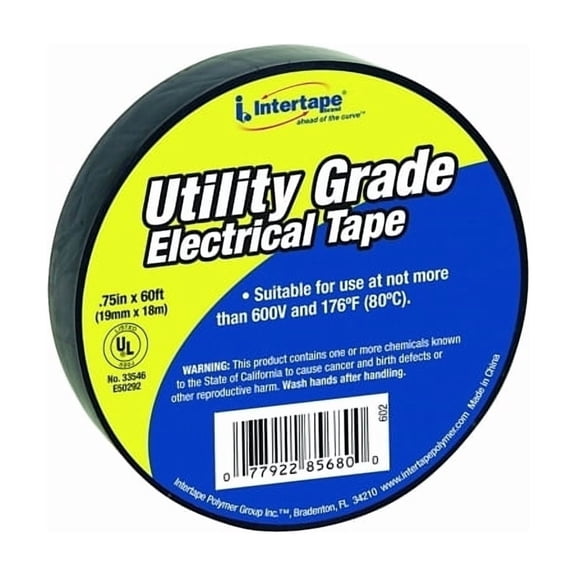 General Purpose Vinyl Electrical Tape, 60 ft x 3/4 in, Black