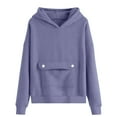 thumbnail image 5 of dazeni Fleece Hoodies for Girls Size 4-16 Comfortable Long Sleeve Hooded Sweatshirts with Kanga Pocket Lightweight Cute School Preppy Clothes, 5 of 5