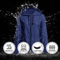 thumbnail image 6 of Ponceau Plus Size Rain Jacket for Women Raincoat Waterproof with Hood Rain Coats for Women Lightweight Navy Blue 3XL, 6 of 8