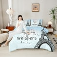 thumbnail image 4 of Castle Fairy Vintage Eiffel Tower Queen Comforter Set,Romantic Bedding Comforter Set, 4 of 8
