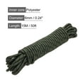 thumbnail image 2 of Uxcell 1Pc Polypropylene Rope Diamond Braid Nylon Cord High Strength 1/4" x 50ft Army Green, Black, 2 of 6