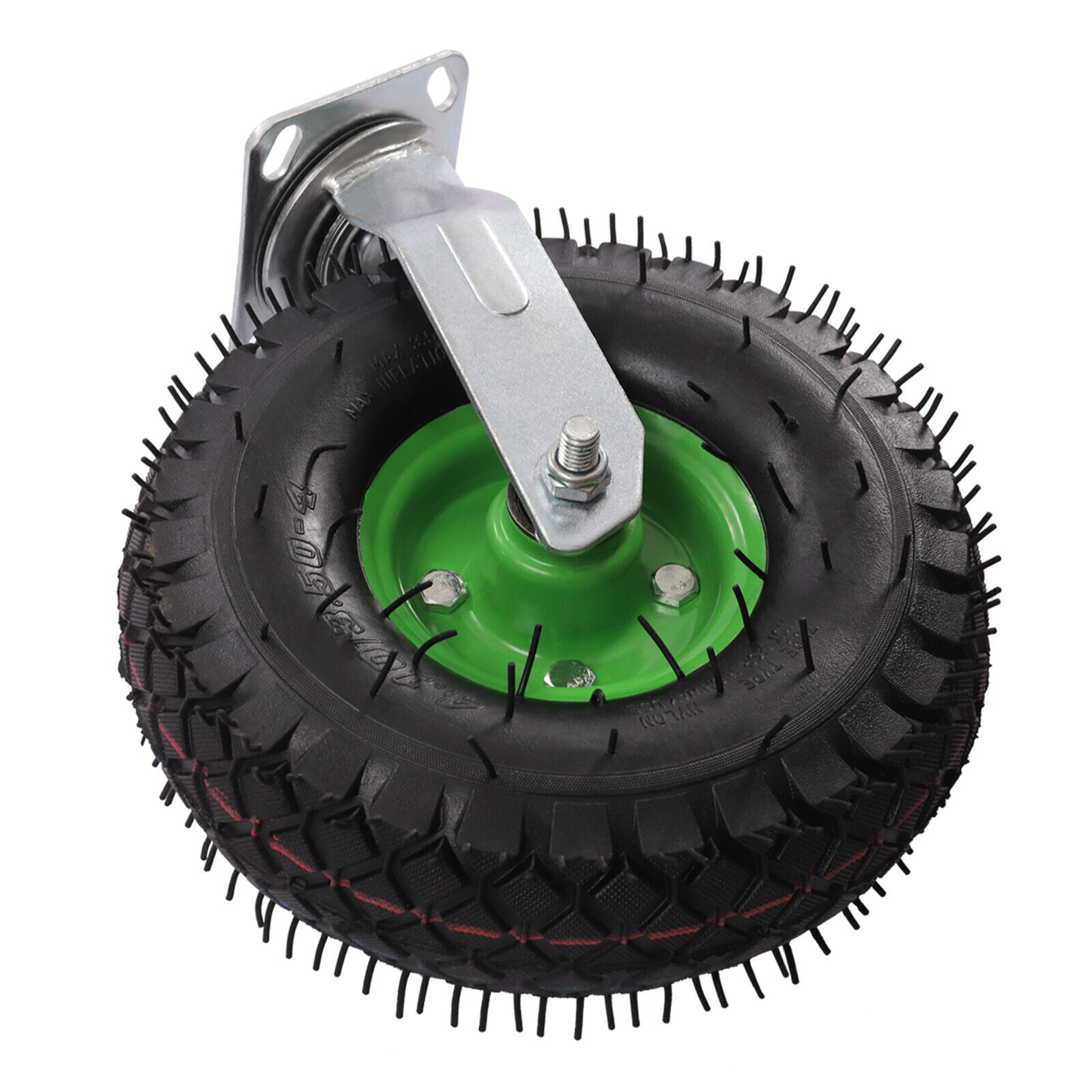 10" Pneumatic Caster Wheel Set – Heavy-Duty Rubber Wheels with Bearings for Carts, Furniture & Equipment – 4 Pack (2 Swivel, 2 Fixed) – 275 lbs Load Capacity, Anti-Skid, Smooth Movement
