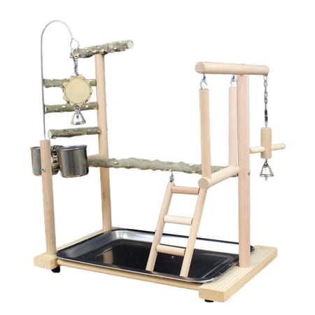 Bird Perch Stand Platform Parrot Swing Toy Bird Play Stand Climbing Hammock Climbing Interactive Pet Bird Playground Playstand for Parakeet