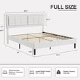 thumbnail image 2 of VECELO Full Bed Frame with Adjustable Height Headboard, Upholstered Button Tufted Platform Bed for Bedroom, No Box Spring Needed, Easy Assembly, White, 2 of 8