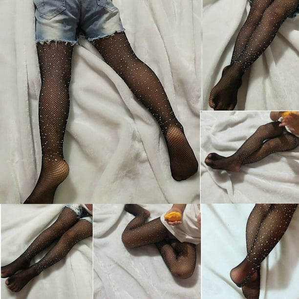 Kids Baby Girls Net Tights Diamond Pantyhose Stockings Mesh Fishnet Hollow  Out Tights Children 