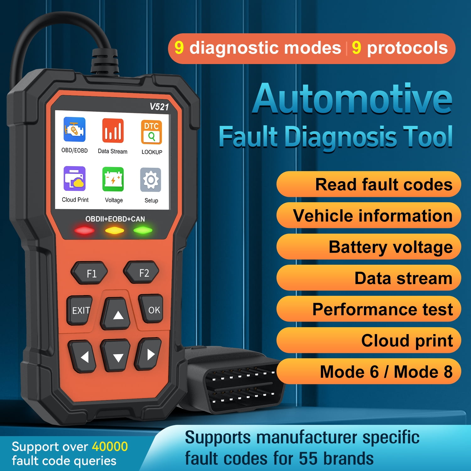 OBD2 Scanner Diagnostic Tool, Professional OBD2 Scanners Car Code Reader Check Engine Light with Reset OBDII/EOBD Car Scanner Diagnostic Tool for All Cars After 1996