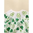 thumbnail image 4 of QUOTAY Cute St. Patrick's Day Bahy Outfit Baby Girls Green Four Leaf Print Long Sleeve Romper Pullover Bodysuit Z01_Green,6M, 4 of 6